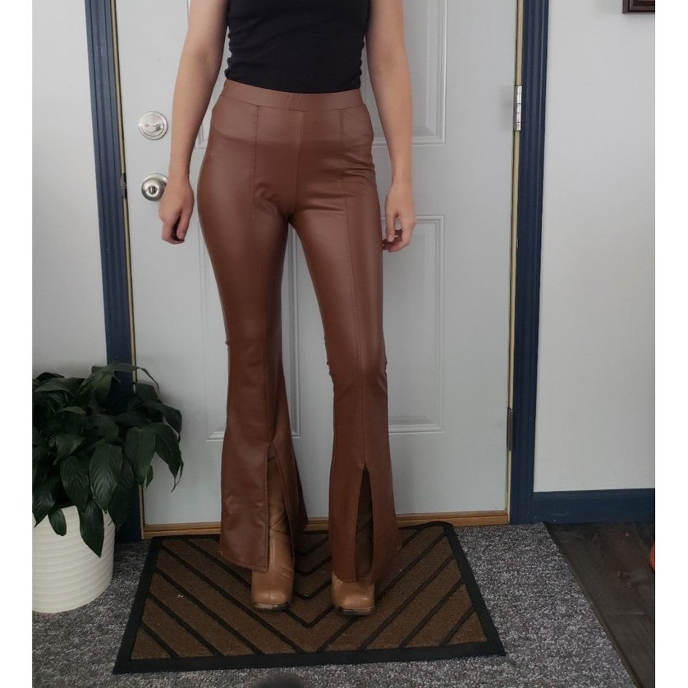 Rue‎ 21 Tan Vegan Leather Bell Bottoms